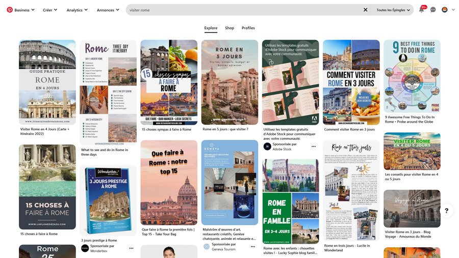 résultats de recherche visiter rome sur pinterest