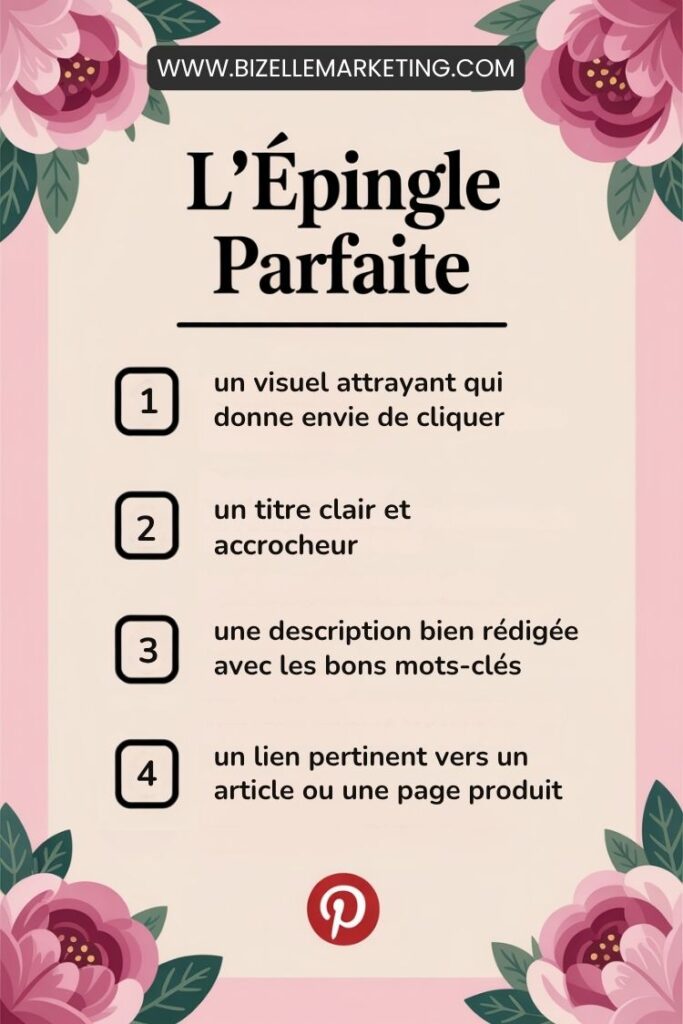 infographie de l'épingle pinterest parfaite