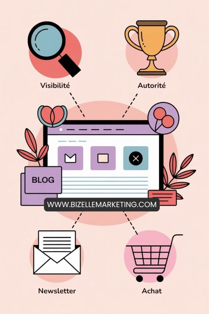 infographie montrant l'utilité d'avoir un blog
