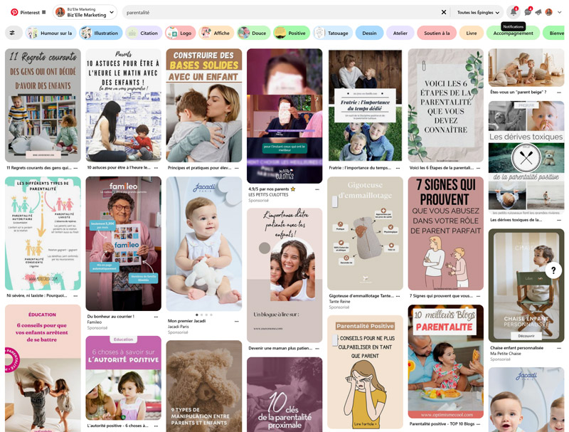résultats-pinterest-pour-mot-clé-parentalité